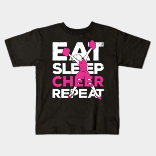 Eat Sleep Cheer Repeat Cheerleader Gift Kids T-Shirt